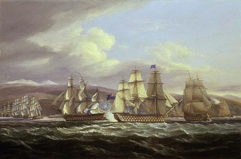 Thomas Luny Blockade of Toulon, 1810-1814: Pellew's action, 5 November 1813